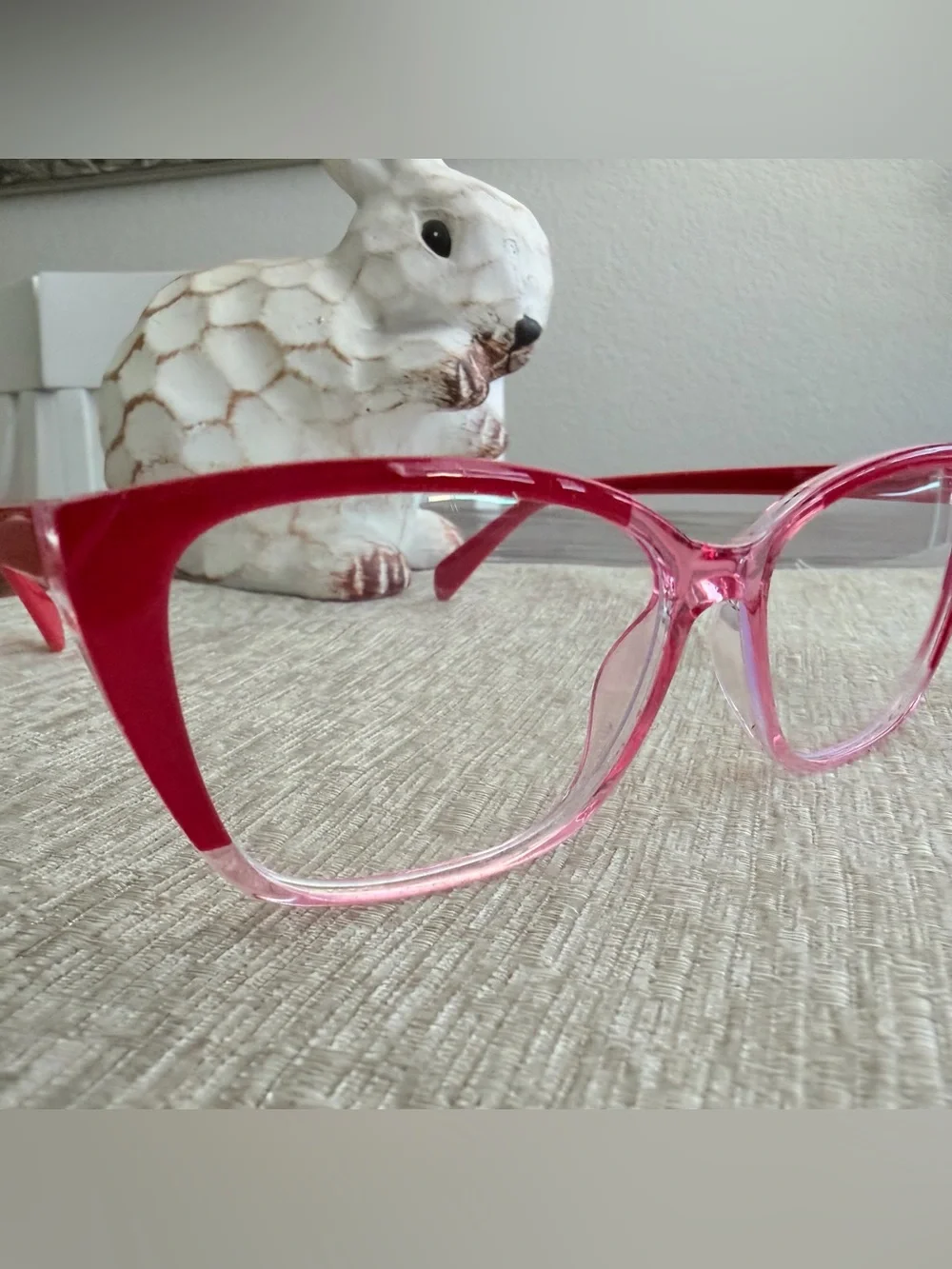 New! Trendy Raspberry Pink Gradient Two Toned Blue Light Blocking Glasses